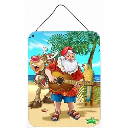 Carolines Treasures Carolines Treasures APH5151DS1216 Beach Christmas Santa Claus Island Time Wall or Door Hanging Prints APH5151DS1216